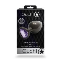 Ouch! Heart Gem Metal Plug Large Gunmetal, anaalitappi, kuva 3