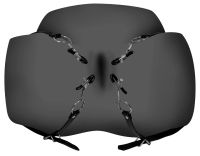Ouch! Oberschenkel-Spreitzer mit Labia-Klemmen Schwarz