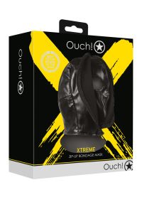 Ouch! Dual-Hood Bondage Mask z Zamkami, zdjęcie 2