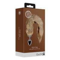Ouch! Cauda de Raposa Plug Anal em Aço Castanho Aspecto Natural, imagem 2