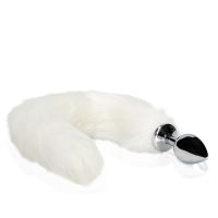 Ouch! Fox Tail Metalowy Plug Biały Czysty Wygląd