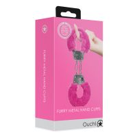 Ouch! Metall-Handschellen mit rosa Plüsch, Bild 2