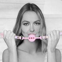 Ouch! Paris Pink Silicone Ball Gag ze Adjustable Strap, zdjęcie 4