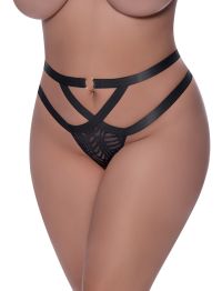 Magic Silk Netz-Cheeky-Slip mit Kreuzsteg-Design und O-Ring