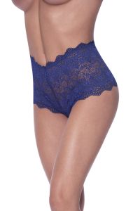 Magic Silk Spitzen-Boy-Short mit Split-Schrittöffnung-Design, S/M, Blaubeere