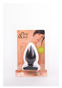 All Black Medium Butt Plug Smooth PVC, picture 2