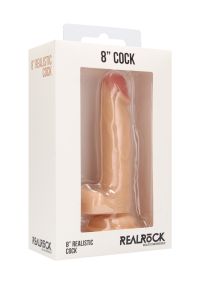 Gode réaliste avec scrotum RealRock 20 cm caoutchouc veiné, photo 2