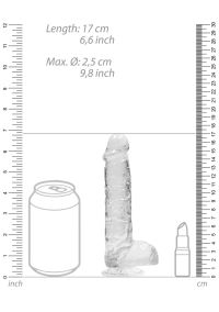 RealRock by Shots Crystal Clear Dildo Transparente 15cm, imagem 5