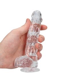 RealRock by Shots Crystal Clear Dildo Transparente 15cm, imagem 6