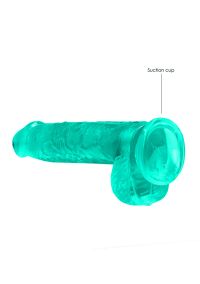 RealRock Crystal Clear Dildo 15cm turkoosi, kuva 4