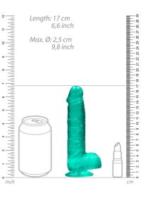 RealRock Crystal Clear Dildo 15cm turkoosi, kuva 5