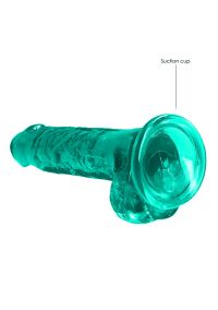 RealRock Turquoise Mid-Size Dildo 15cm, picture 4