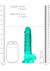 RealRock Turquoise Mid-Size Dildo 15cm, picture 5