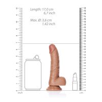 RealRock Tan Zakrzywiony Dildo 15cm Żyłowany, zdjęcie 5