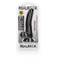 RealRock Czarne Zakrzywiony Dildo Jądra 18cm, zdjęcie 2
