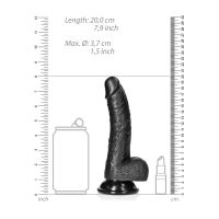 RealRock Czarne Zakrzywiony Dildo Jądra 18cm, zdjęcie 5