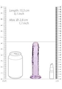 RealRock Fioletowy Proste Cienkie Dildo, zdjęcie 5
