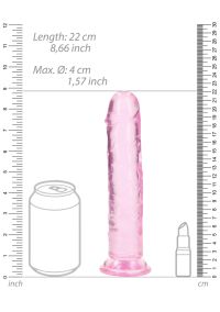 RealRock Pink Straight Dildo, 20 cm, with Suction Base, picture 5