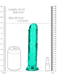 RealRock Dildo Reto Turquesa com Base Montagem 20cm, imagem 5