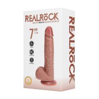 RealRock Vibrador Reto Cor de Carne com Testículos Veio 18cm, imagem 8
