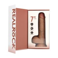 RealRock Vibrador Reto Cor de Carne com Testículos Veio 18cm, imagem 10