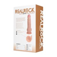 RealRock Vibrador Reto Cor de Carne com Testículos Ponderados 23cm, imagem 3