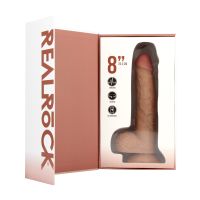 RealRock Gerader Vibrator mit Geschnitzter Eichel und Ballenbeschwerung, 20-cm, Bild 4