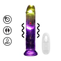 RealRock Transparent Vibrator med LED 18 cm