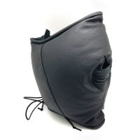 Red Leather Padded Sensory Isolation Hood, Full Coverage, picture 3