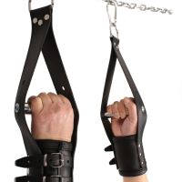 Menottes deluxe de suspension Red Leather, gréées