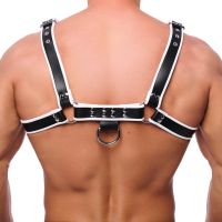 Harnais premium Red Leather L/XL noir garniture blanche, photo 2