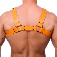 Red Leather Bulldog Harness L/XL w pomarańczowym kolorze, zdjęcie 2