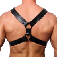 Harnais droit Red Leather S/M noir straps 4 cm, photo 2