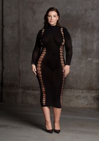 Le Désir Vestido Carme com Gola Alta e Design Contornado, imagem 5