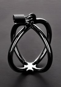 Steel by Shots Penisring Stål Crisscross Handkontakt