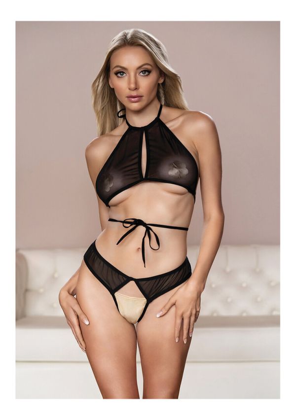 Allure Conjunto Marley Halter Peekaboo com Tanga Aberta
