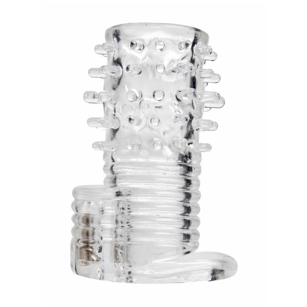 XR Brands Vibrating Textured Ribbed Erection Sleeve Bullet