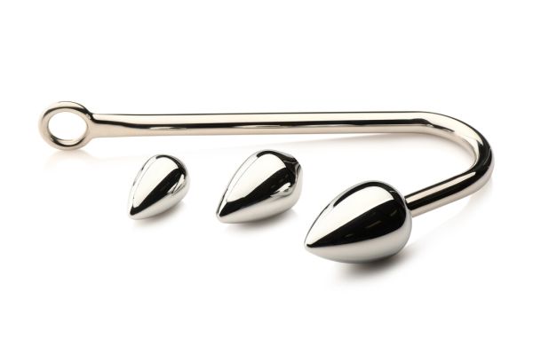 Anal-Haken-Trainer mit drei Plugs, Edelstahl