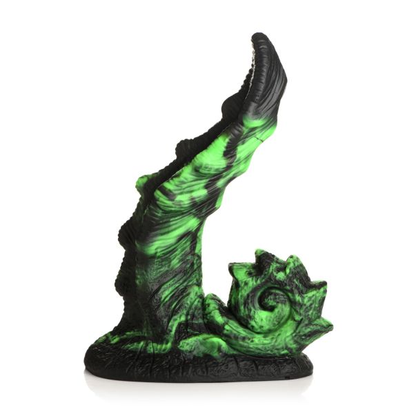 XR Brands Glowzilla, Gode Écailleux Incurvé Fluorescent