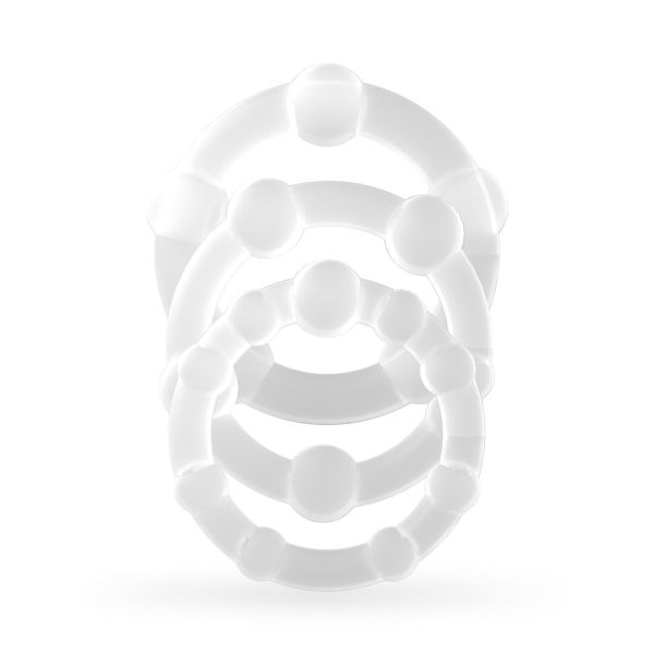 Crushious Triple Bead Cockring Set Stackable Transparent