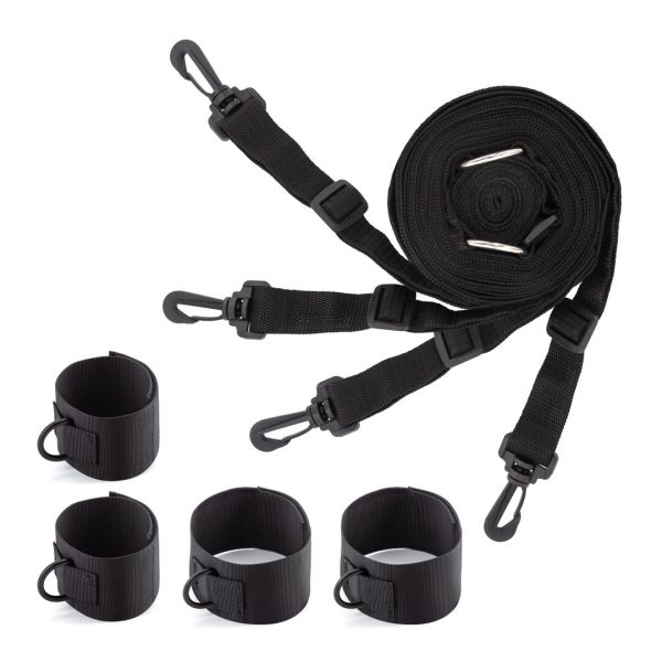 Crushious justerbar under-bed restraint sæt med velcro manchetter