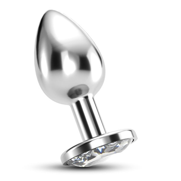 Bijou Clear Anal Jewel Plug, Large, Stainless