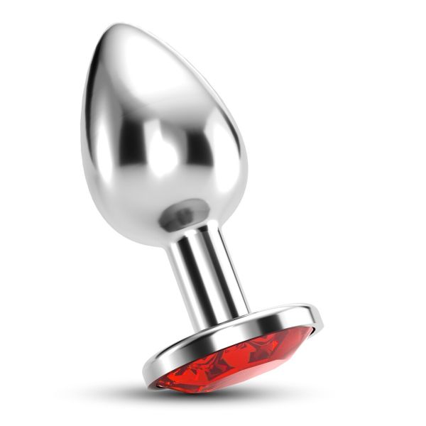 Bijou Roter Anal-Juwelen-Plug, Mittel, Edelstahl