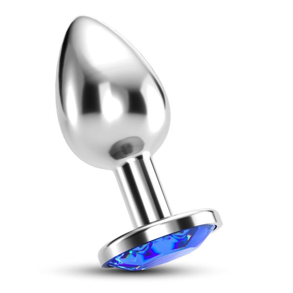 Bijou Plug anale gioiello blu grande acciaio