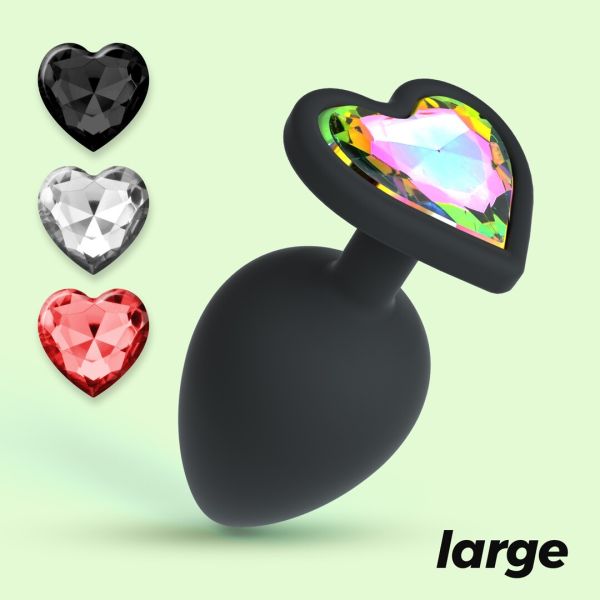 Crushious Cuore Large Sort Analplug med Juvel