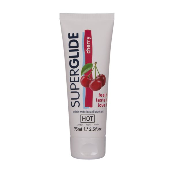 Lubrifiant comestible HOT Superglide cerise 75 ml
