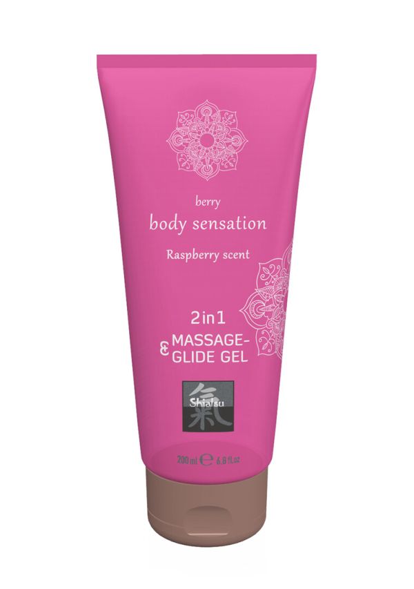 Gel de Deslizamento Massagem 2-em-1 HOT Framboesa 200ml