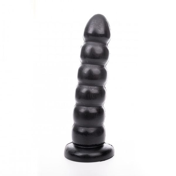 Hung System Yoo-Hoo dildo prążkowane 27,5 cm czarne z koralkami