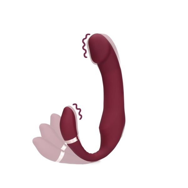 Loveline Biegbar Vibrierender Strap-On Merlot
