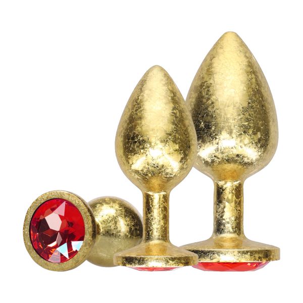 Ouch! Milan Collection metal buttplug sæt guld 3-dele